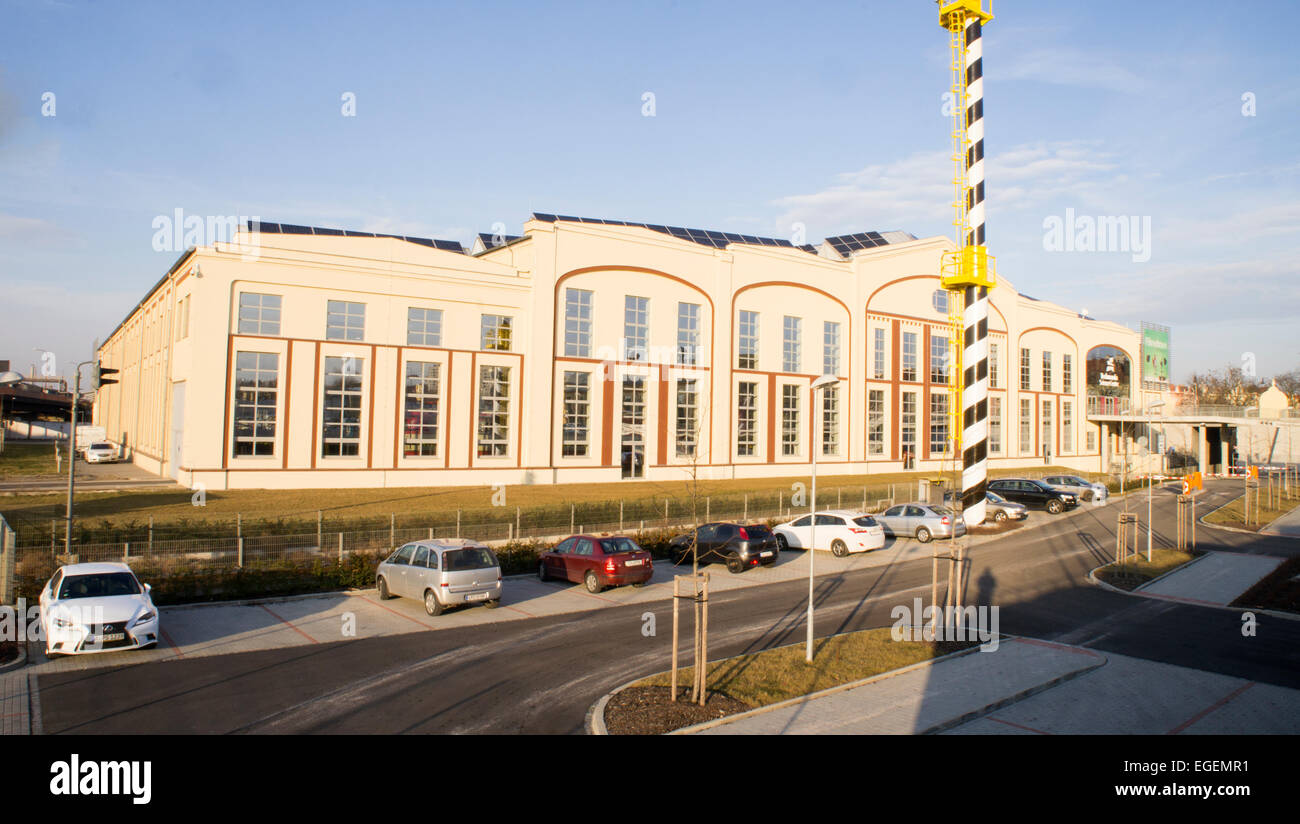 Techmanie Science Center, ehemaligen Skoda Pilsen-Werk Stockfoto