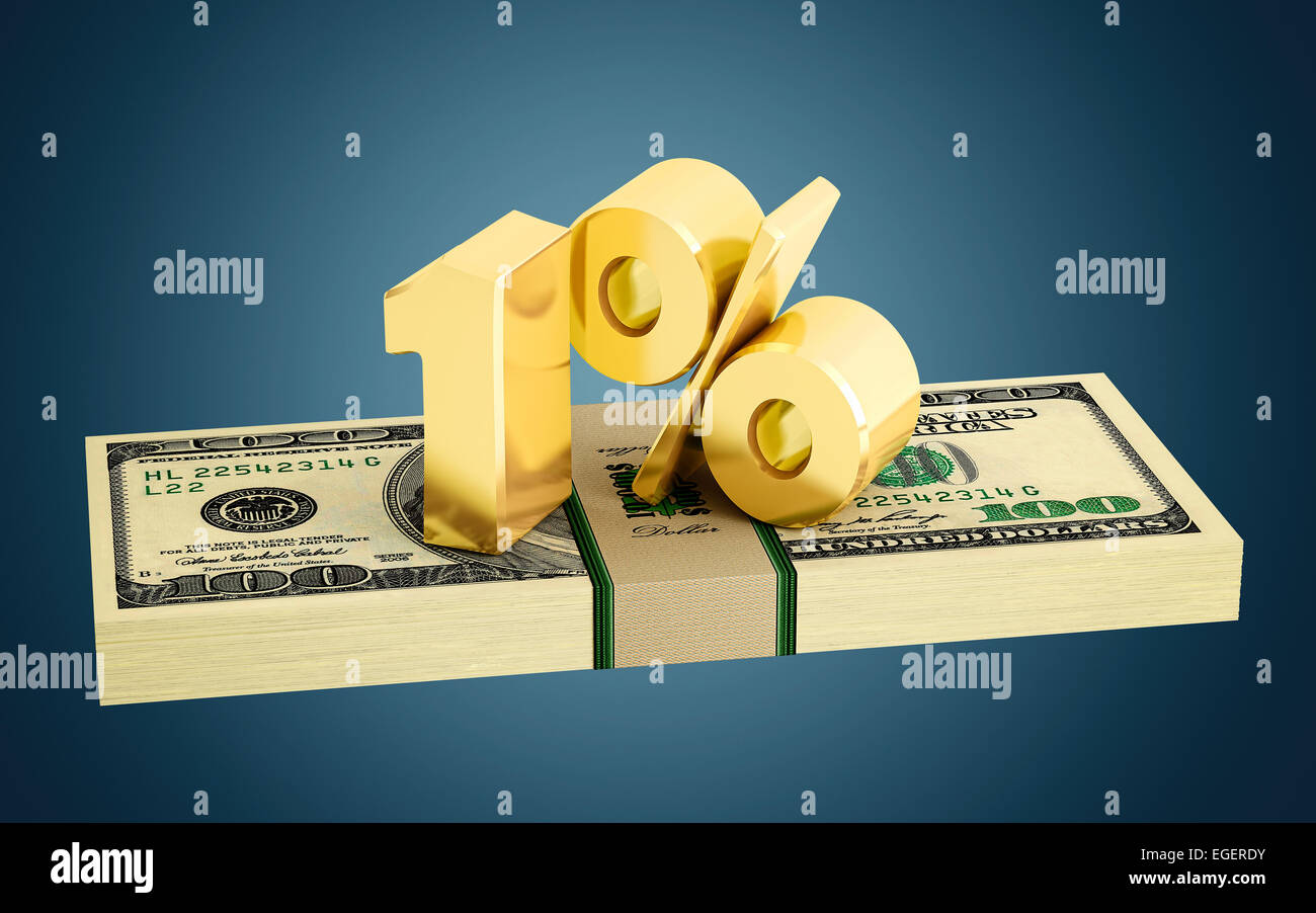 1 % - Einsparungen - Rabatt - Zinssatz Stockfoto