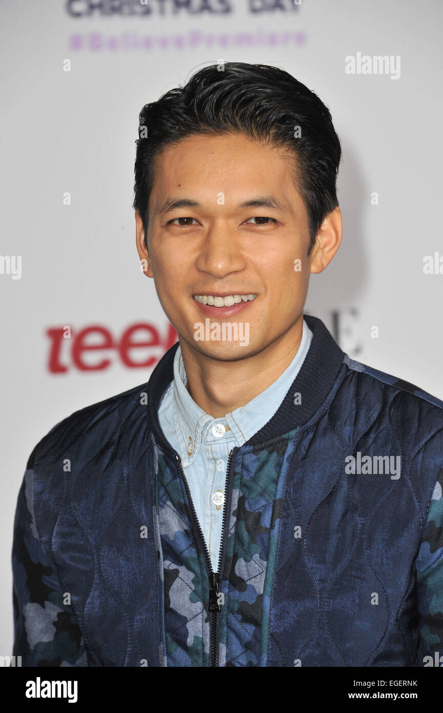 LOS ANGELES, CA - 18. Dezember 2013: Harry Shum Jr. bei der Weltpremiere von "Justin Bieber Believe" im Regal Kinos LA Live. Stockfoto