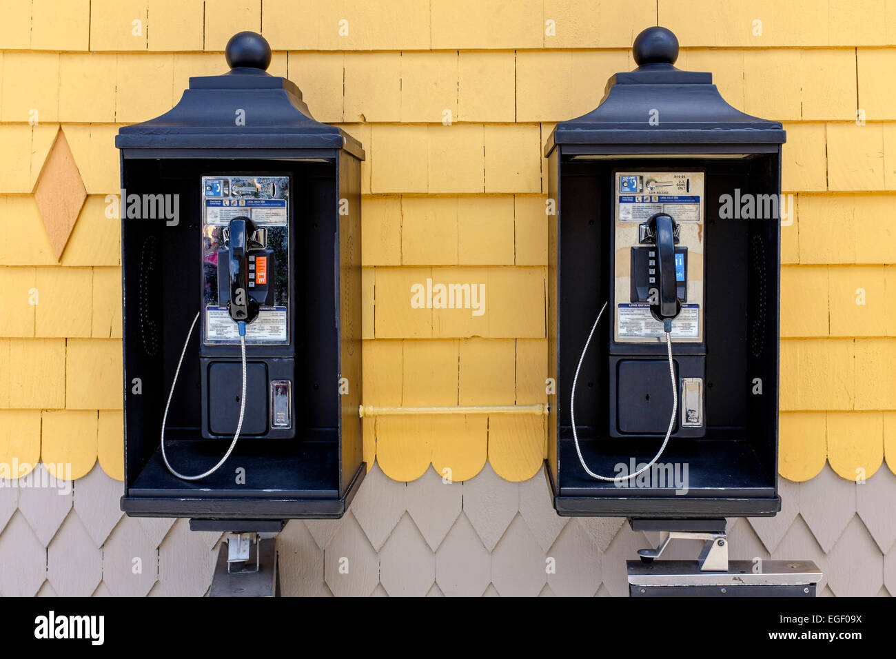 Zwei amerikanische Telefone, Florida, Amerika Stockfoto