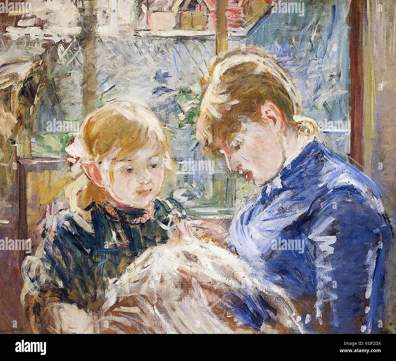 Berthe Morisot des Künstlers Tochter Julie mit ihrem Kindermädchen Stockfoto