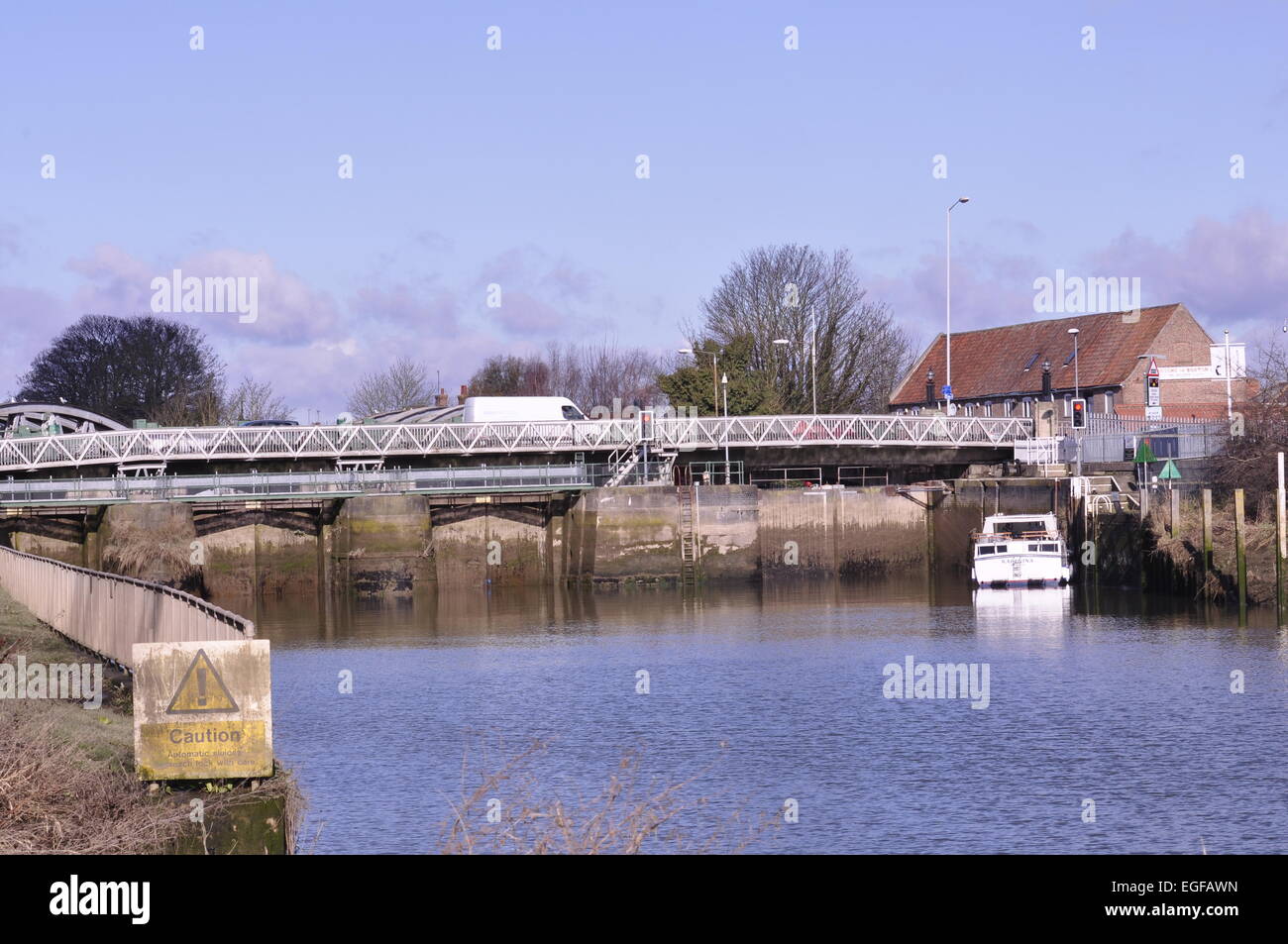 Die große Schleuse auf dem Fluss Witham in Boston, Lincolnshire. Stockfoto