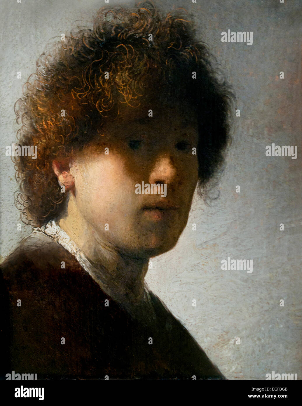 Selbstportrait in einem frühen Alter 1628 Rembrandt Harmenszoon van Rijn niederländischen 1606 – 1669 Niederlande Stockfoto
