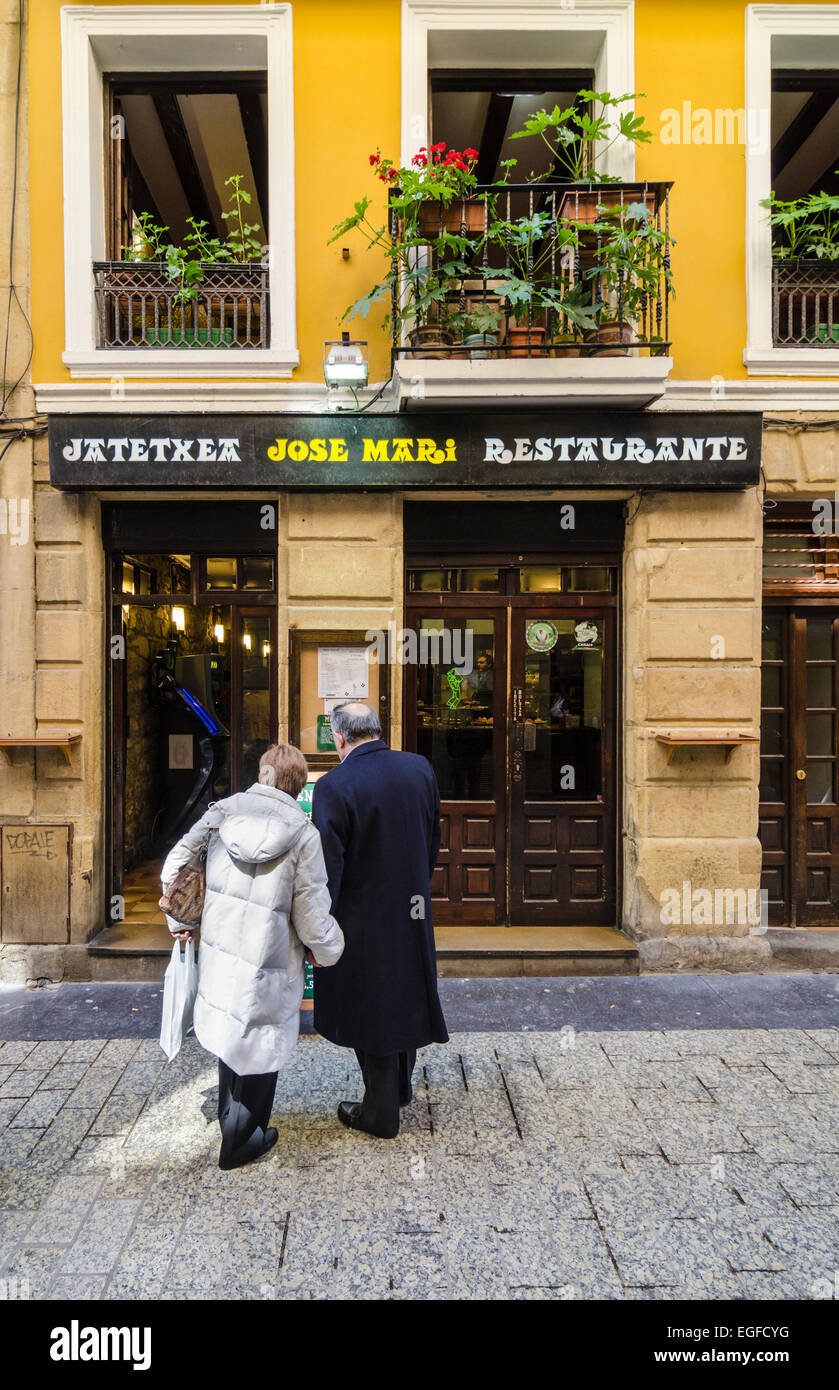 Restaurant Bar San Sebastian, Gipuzkoa, Spanien Stockfoto