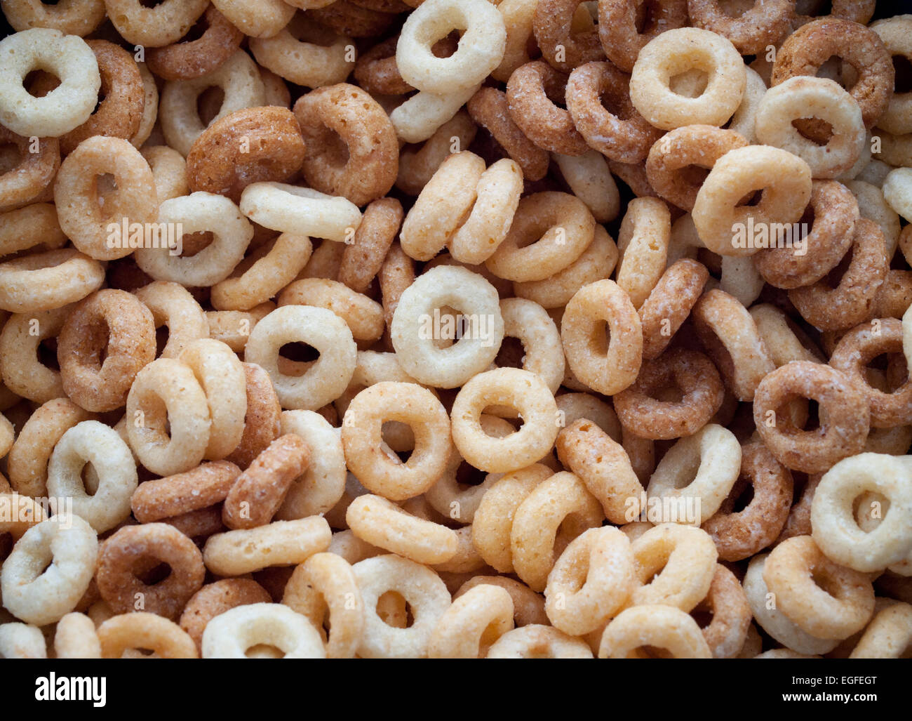 Eine Nahaufnahme von Erdnussbutter Cheerios, produziert von General Mills Inc. Stockfoto
