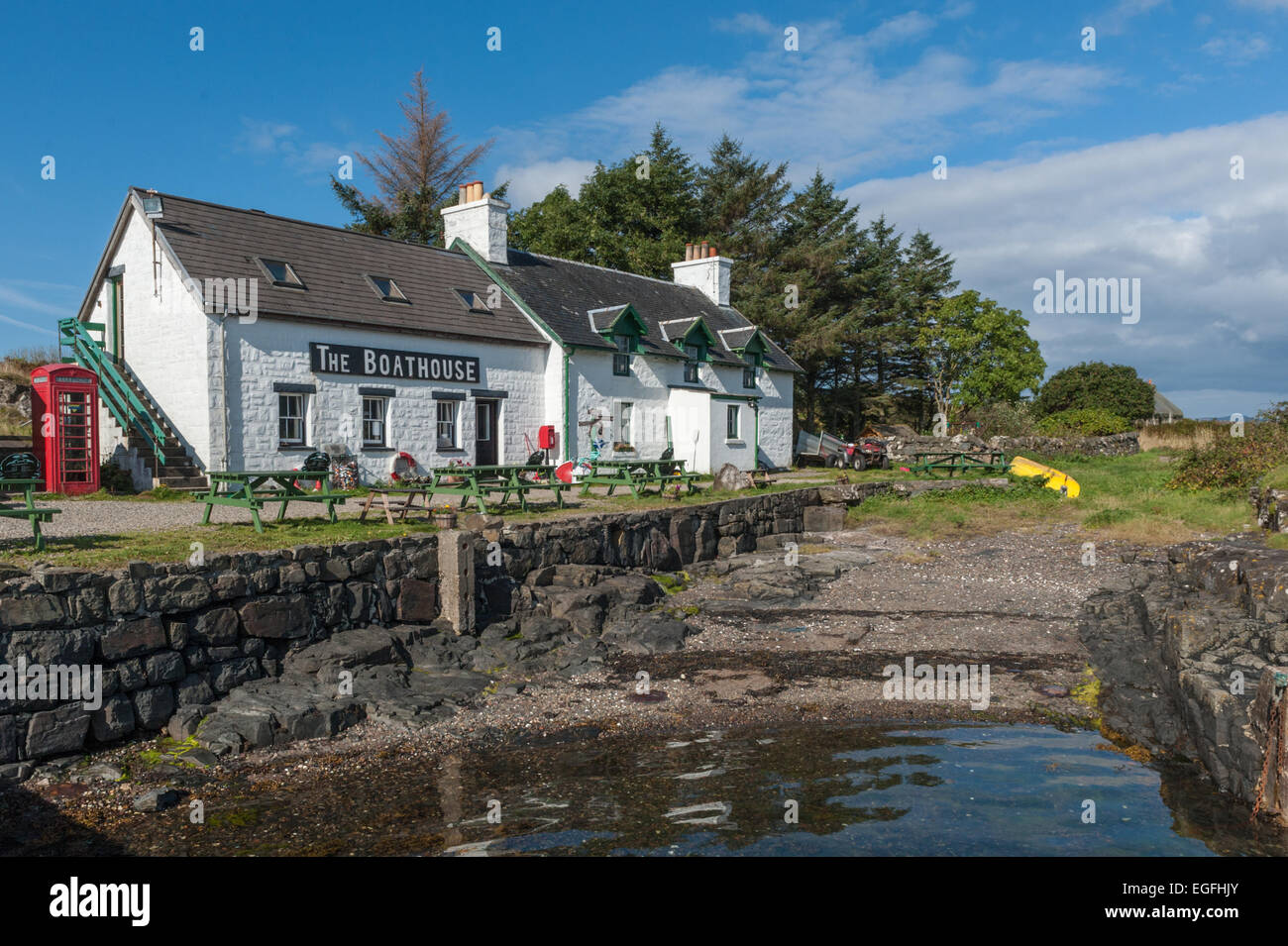 Das Bootshaus Ulva aus der Isle of Mull, Schottland Stockfoto