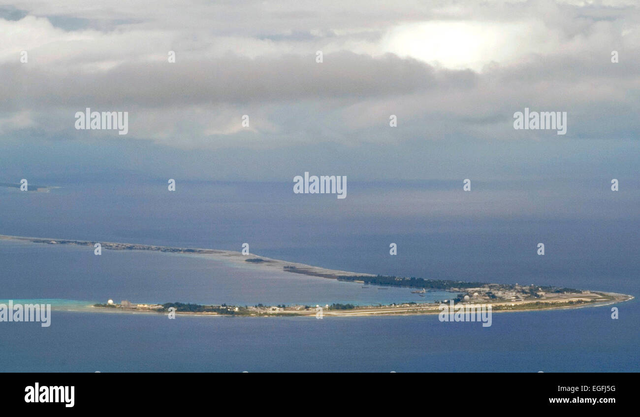 Luftaufnahme von Kwajalein-Atoll in den Marshall-Inseln. Stockfoto