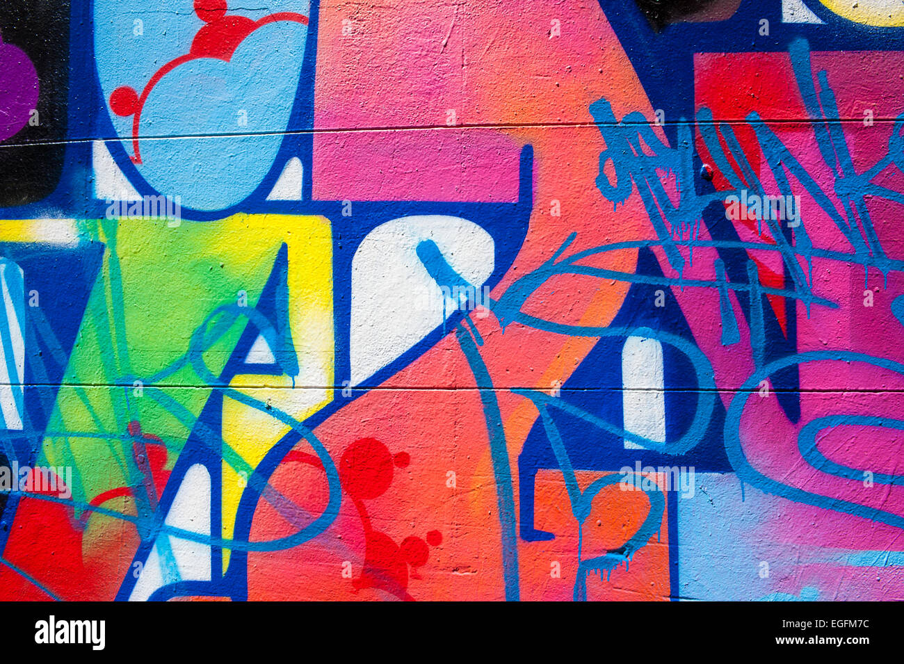 Graffiti in renommierten Hoosier Lane, Melbourne, Australien Stockfoto
