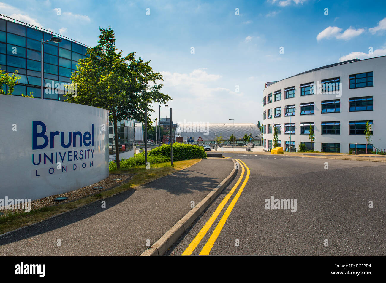 Eingang an der Brunel University Stockfoto