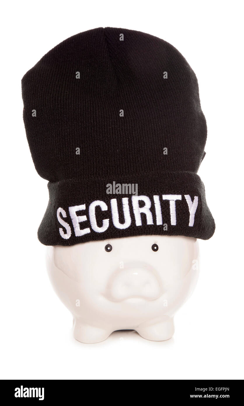 finanzielle Sicherheit Sparschwein Ausschnitt Stockfoto