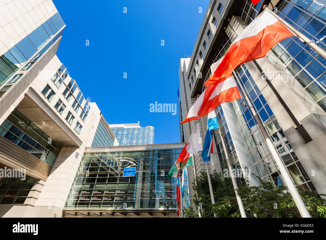 Brüssel, EU-Parlament-Gebäude Stockfoto