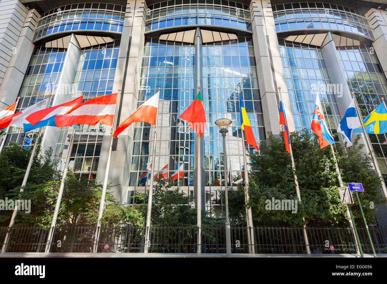 Brüssel, EU-Parlament-Gebäude Stockfoto