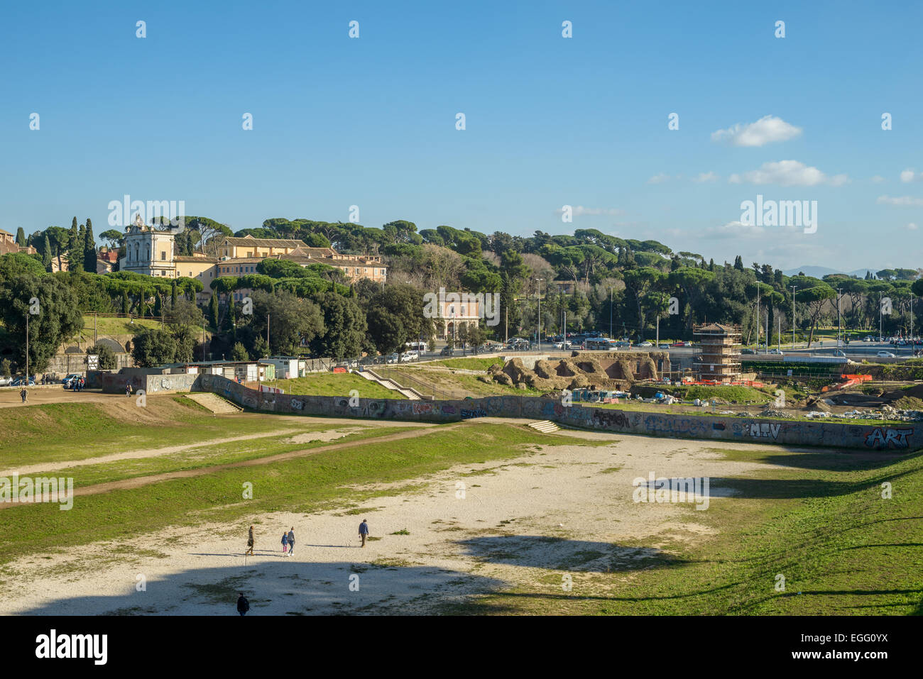 die Arena genannt Circo Massimo in Rom, wo in der Antike war das Pferde-Rennen Stockfoto