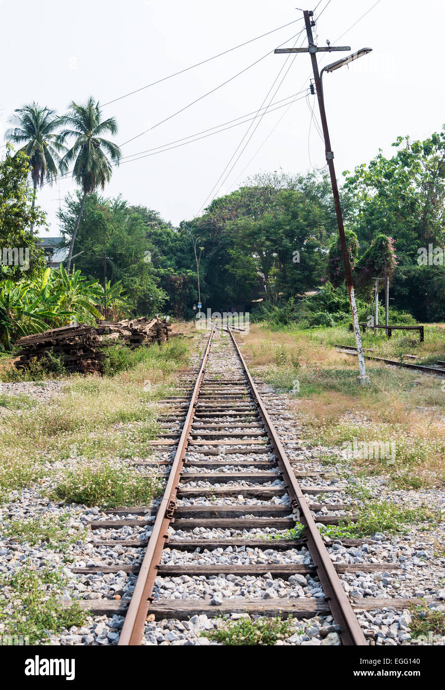Am Ende der alten Eisenbahnlinie im Norden von Thailand. Stockfoto