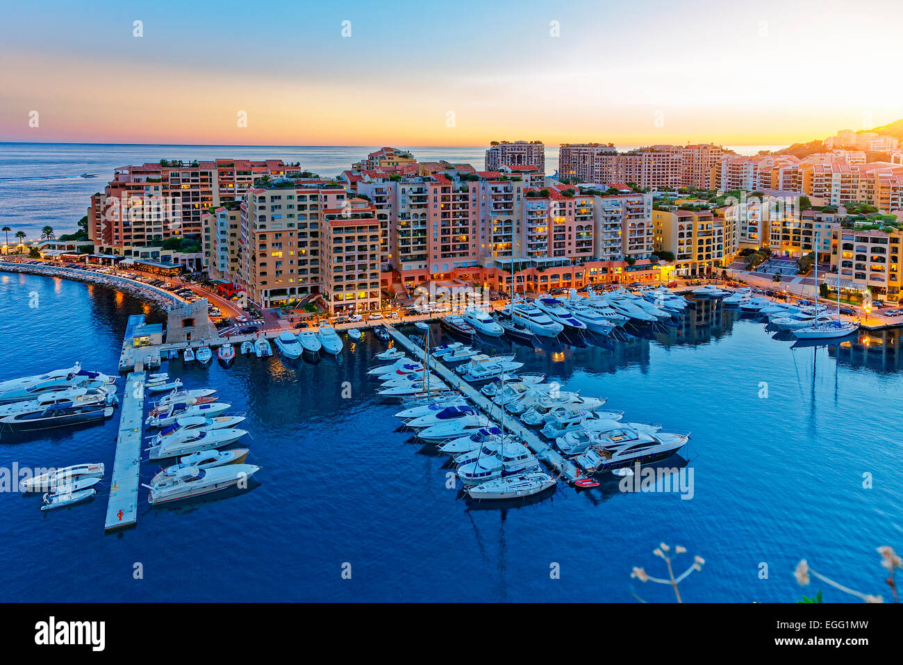 Monaco, Fontvielle Hafen Stockfoto