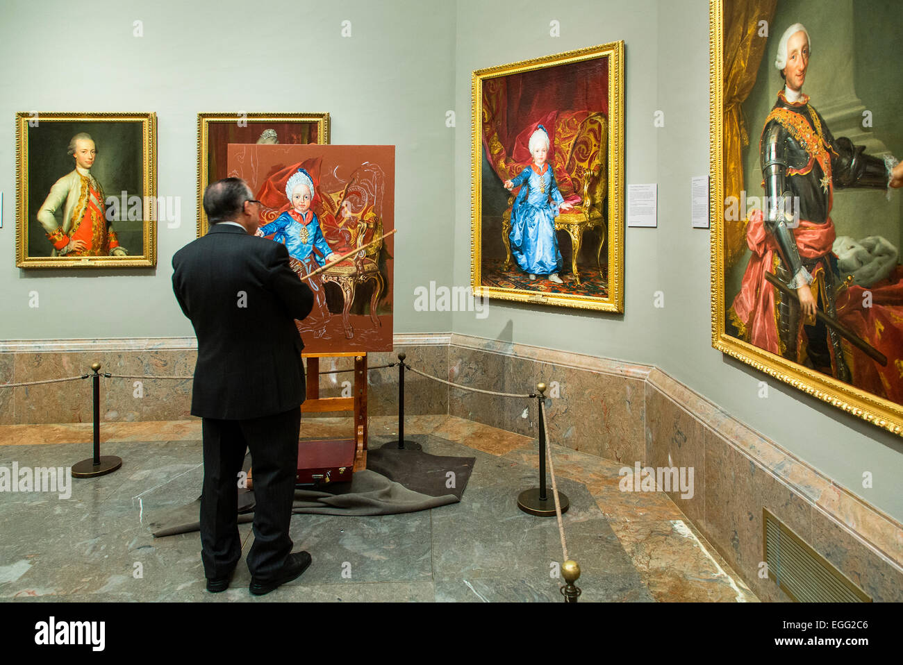 Künstler kopieren bei El Museo del Prado, Madrid Stockfoto