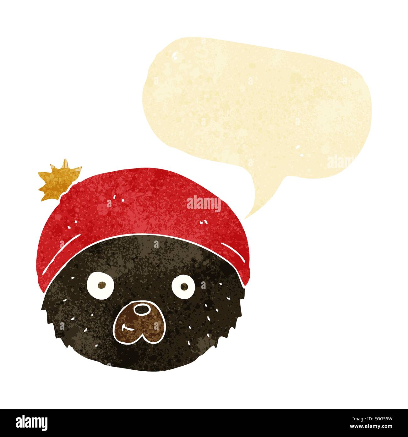 Cartoon-Teddybär Gesicht mit Sprechblase Stock-Vektorgrafik - Alamy
