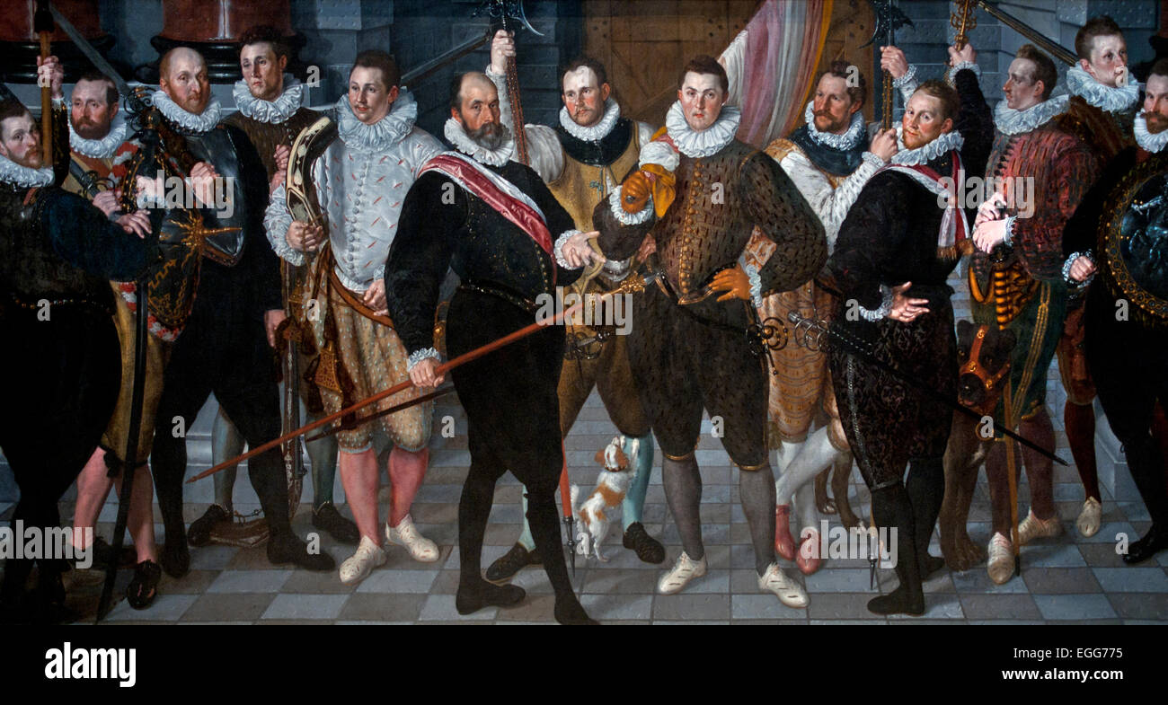 Die Gesellschaft von Kapitän Dirck Jacobsz Rose Crans und Leutnant Peacock 1588 Cornelis Ketel 1548-1616 Niederländisch, Niederlande. Stockfoto