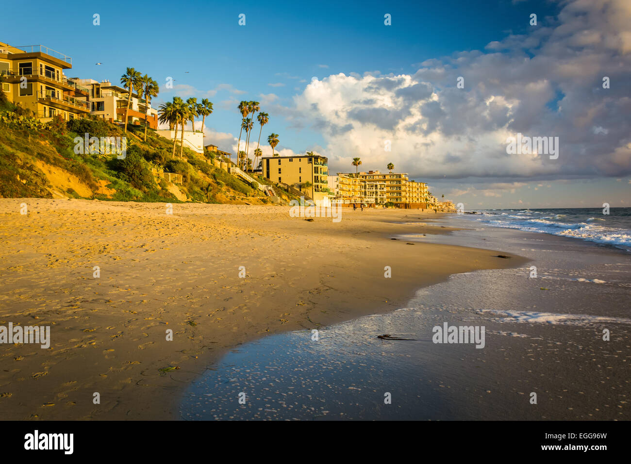 Abendlicht am Main Beach, Laguna Beach, Kalifornien. Stockfoto