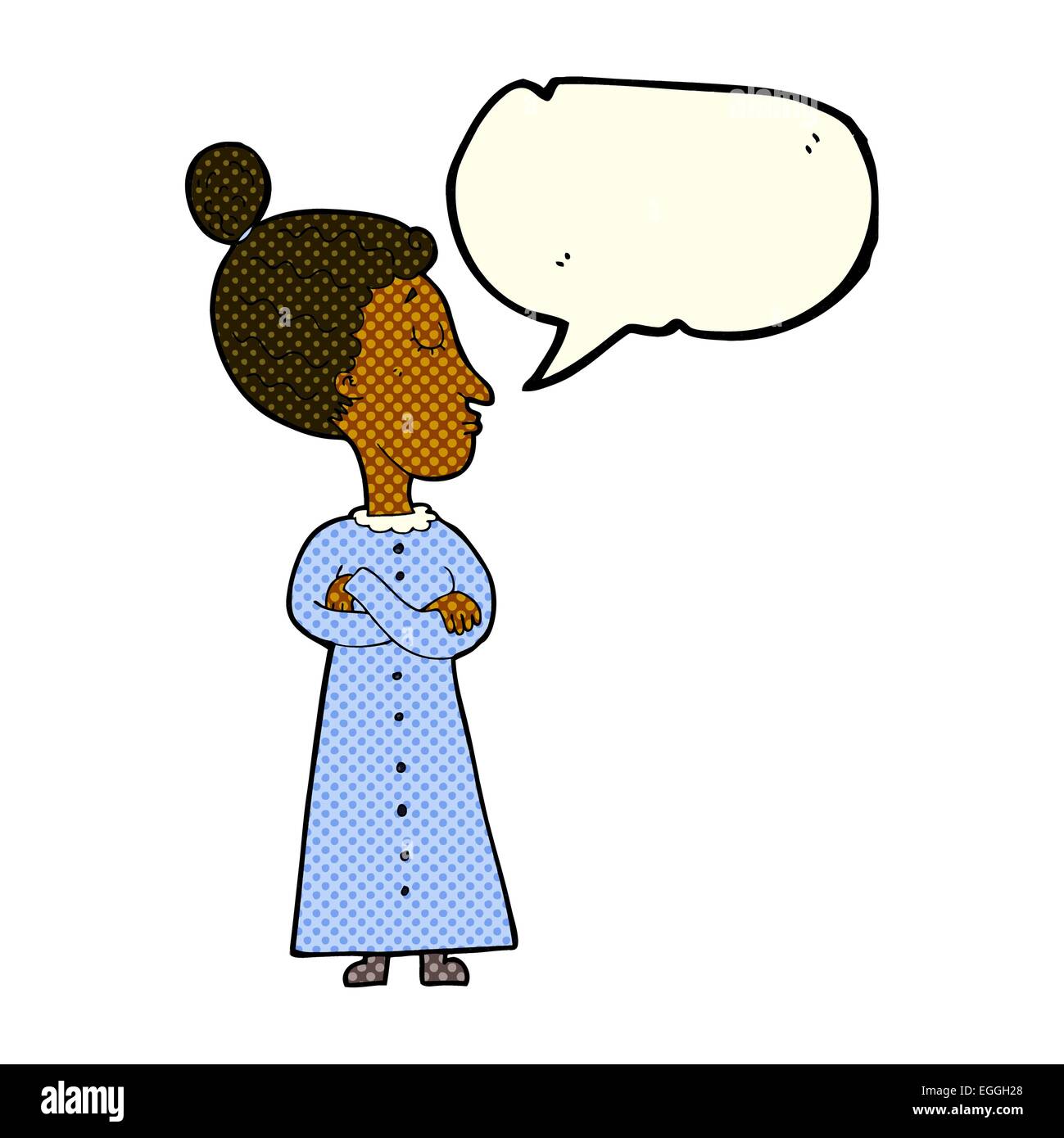 Cartoon strengen viktorianischen Lehrer mit Sprechblase Stock Vektor