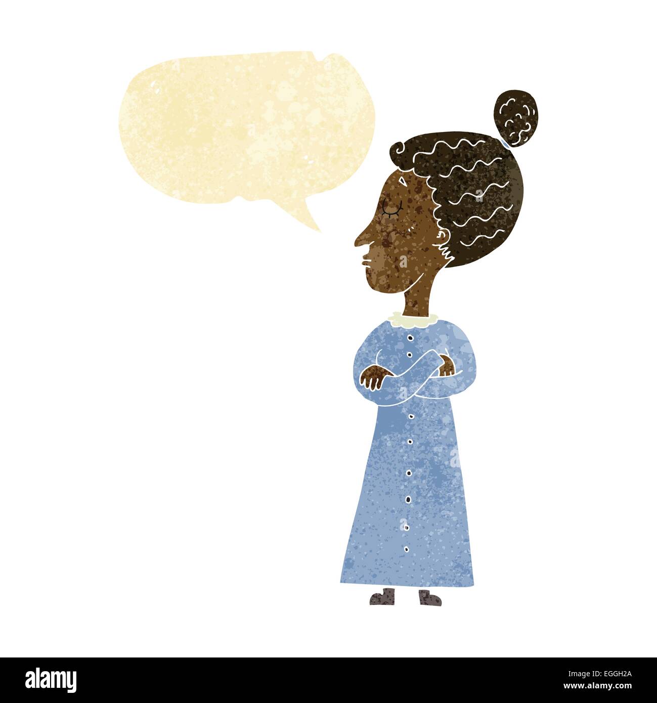 Cartoon strengen viktorianischen Lehrer mit Sprechblase Stock Vektor