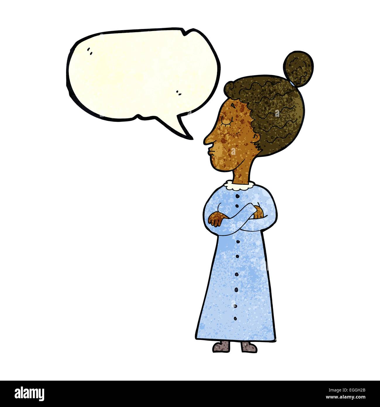 Cartoon strengen viktorianischen Lehrer mit Sprechblase Stock Vektor