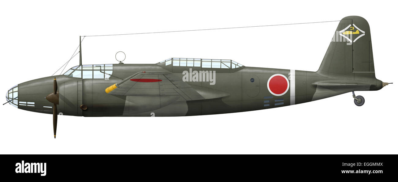 Mistubishi Ki-21-II Ko(a) 62 Sentai 1 Chutai. Nur die Unterseiten dieses Flugzeugs waren nicht in grün lackiert. Alle anderen Bereiche ha Stockfoto