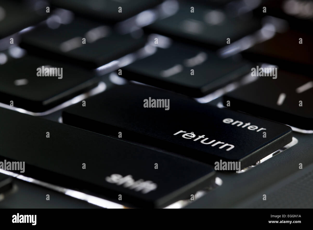 Beleuchtete Tastatur Apple Macbook Pro return-Taste - USA Stockfoto