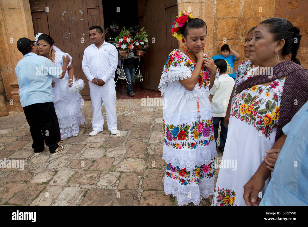 Maya-Hochzeit, Tekax, Yucatan, Mexiko Stockfoto