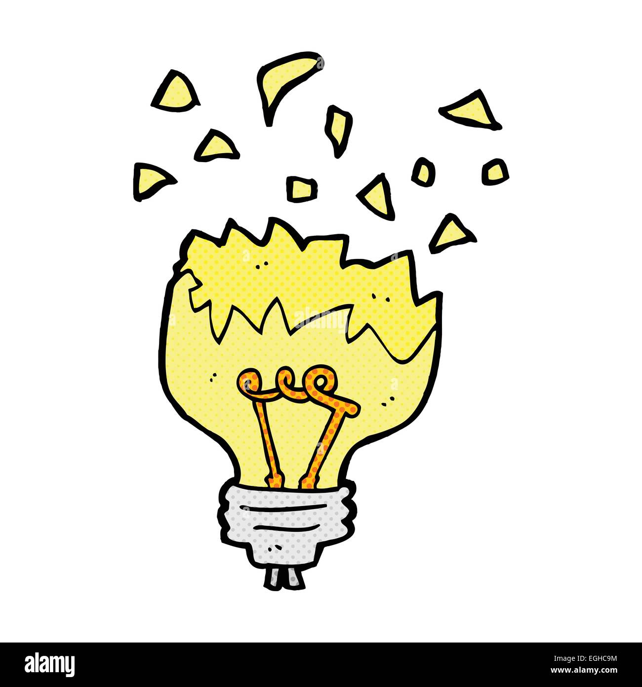 Retro Comic Buch Style Cartoon Glühbirne explodiert Stock Vektor