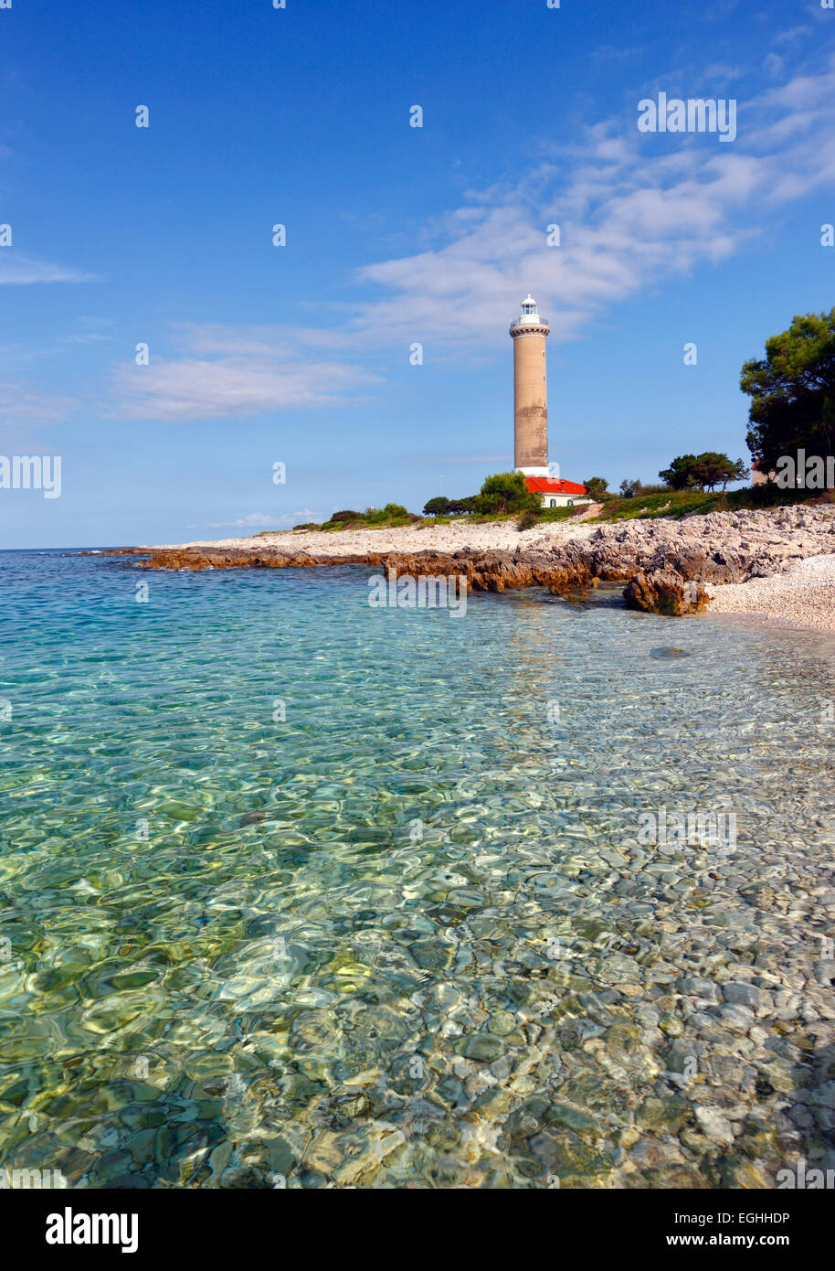 Leuchtturm Veli Rat - Kroatien Stockfoto