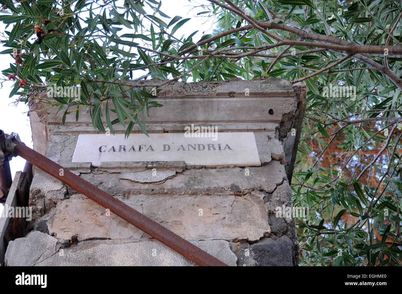 Villa Delle Ginestre Giacomo Leopardi Torre Del Greco Vesuvio Ranieri Carafa d'andria Stockfoto