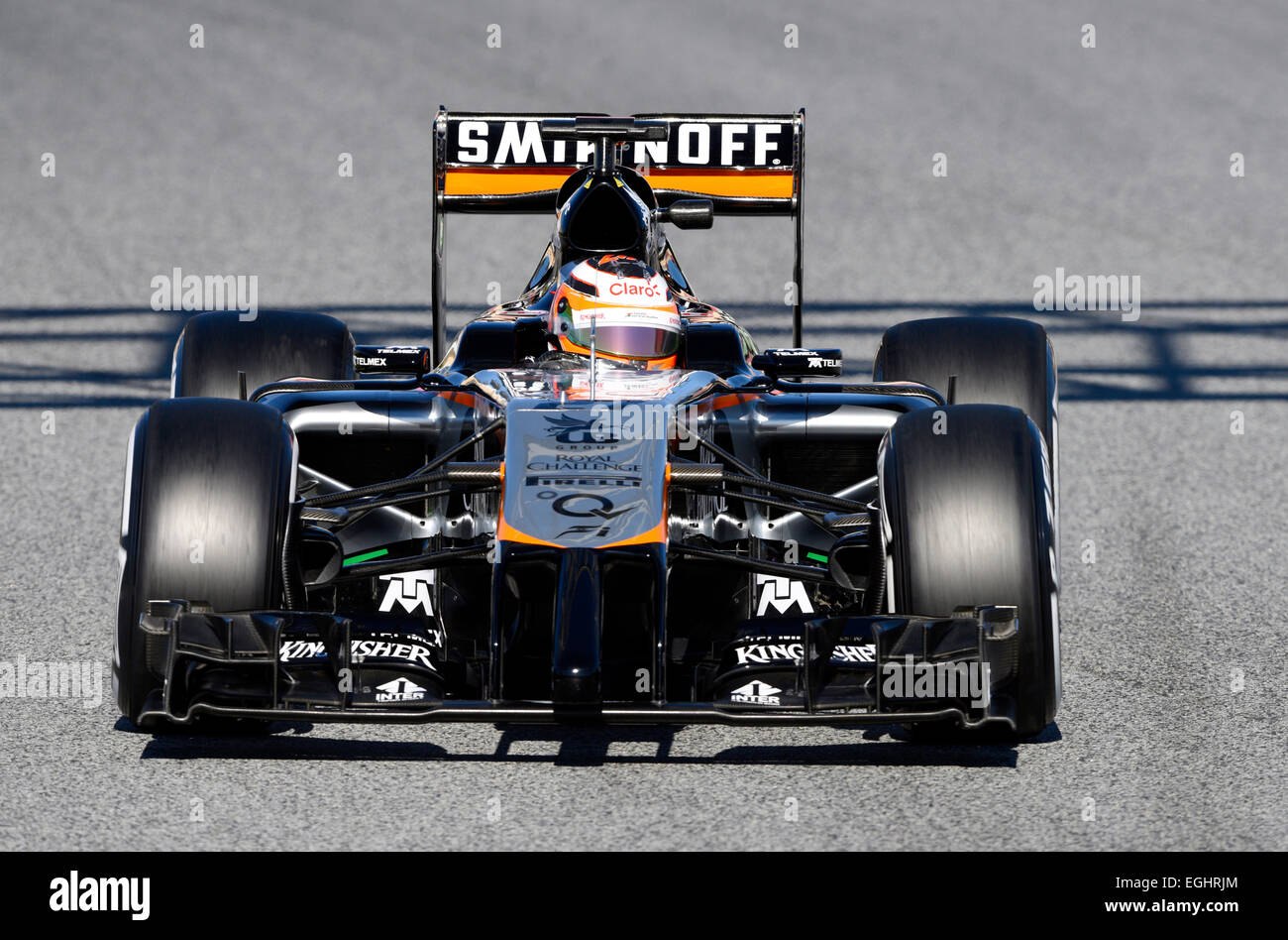 Circuit de Catalunya Montmelo in der Nähe von Barcelona, Spanien 19.-22.2.15, Formel 1 Tests--Nico HŸlkenberg (Hülkenberg), Force India VJM08 Stockfoto