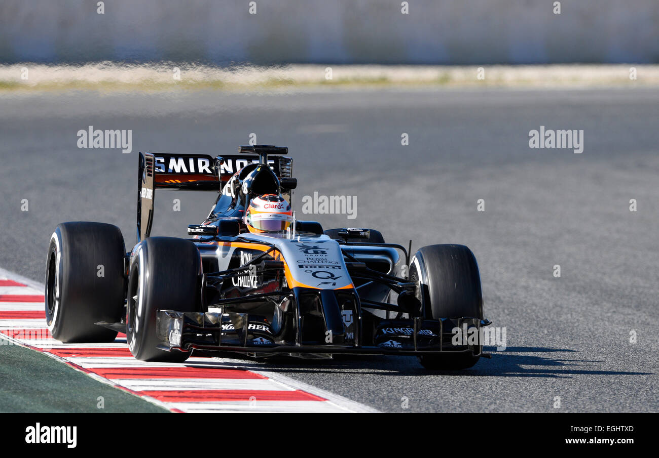 Circuit de Catalunya Montmelo in der Nähe von Barcelona, Spanien 19.-22.2.15, Formel 1 Tests--Nico HŸlkenberg (Hülkenberg), Force India VJM08 Stockfoto