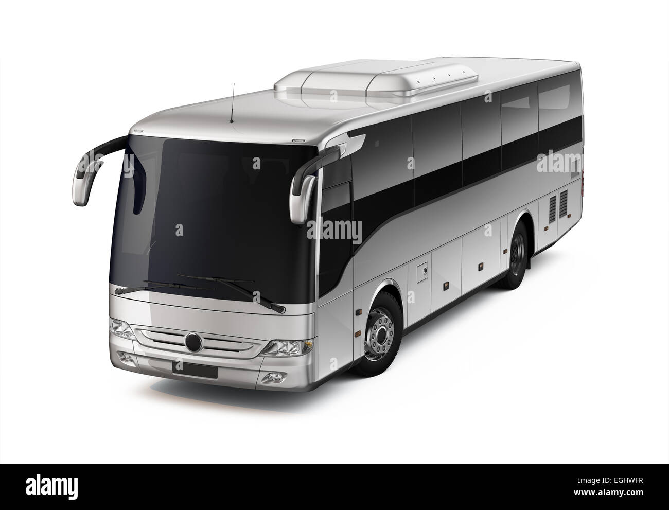 isolierten europäischen Bus auf weißem Hintergrund Stockfoto