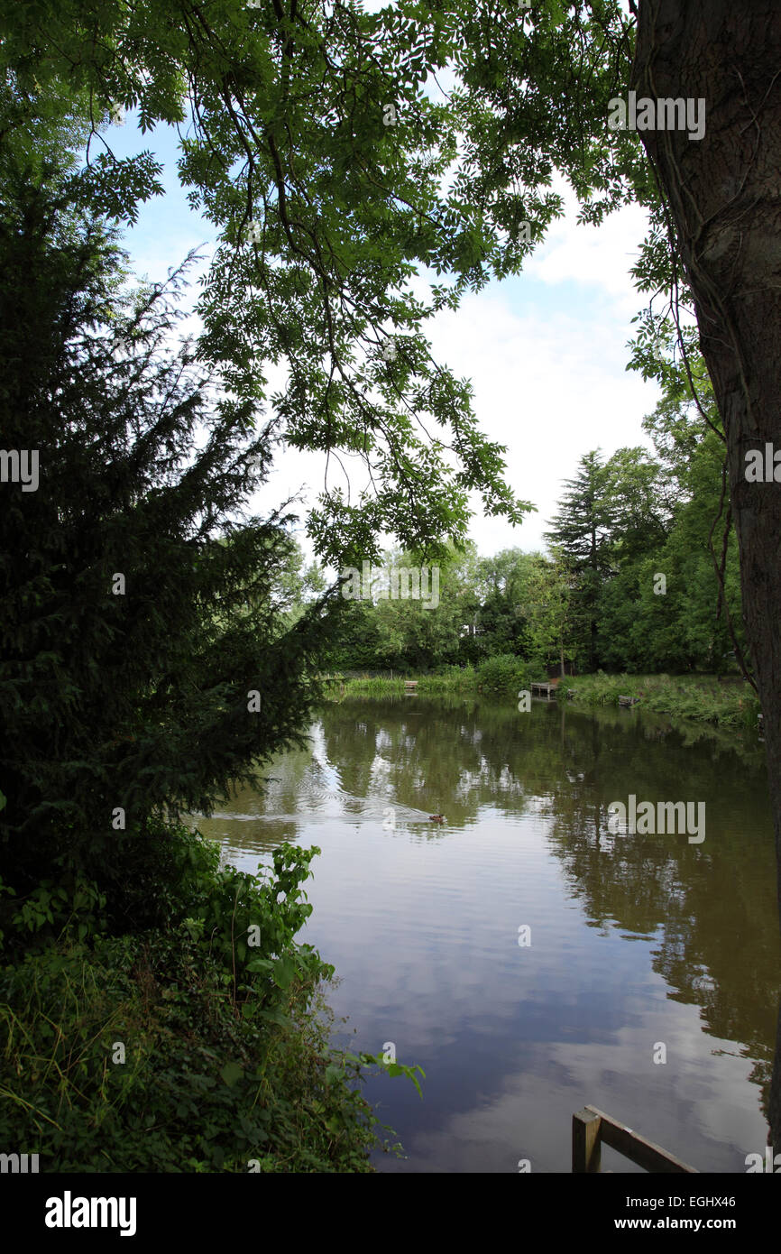 Angelsee im Lido Park in Droitwich, Worcestershire Stockfoto