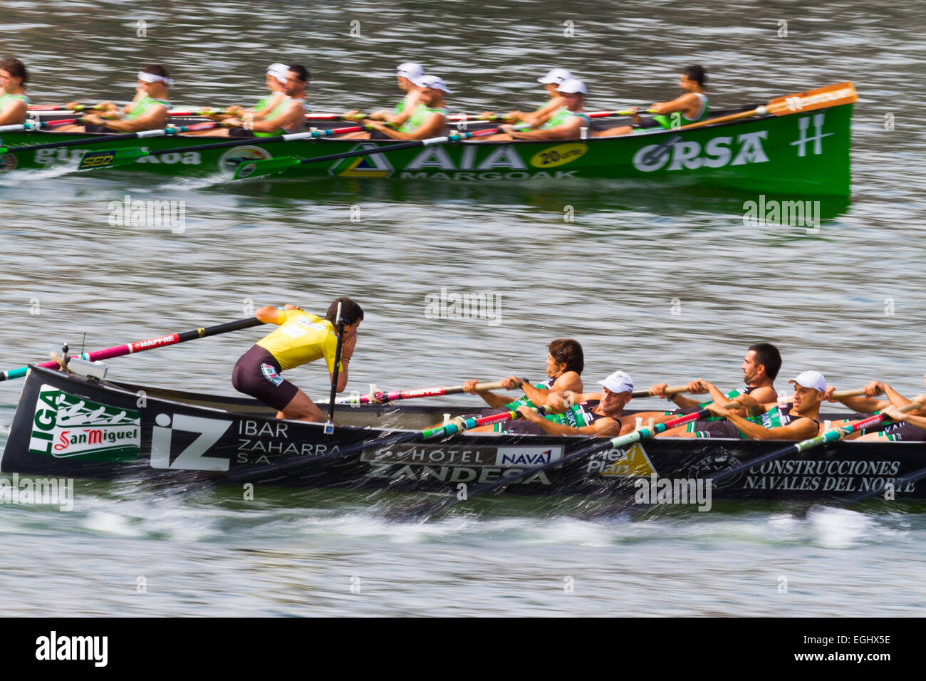 Spanischer Regatta in Portugalete. Biskaya, Baskisches Land, Spanien, Europa. Stockfoto