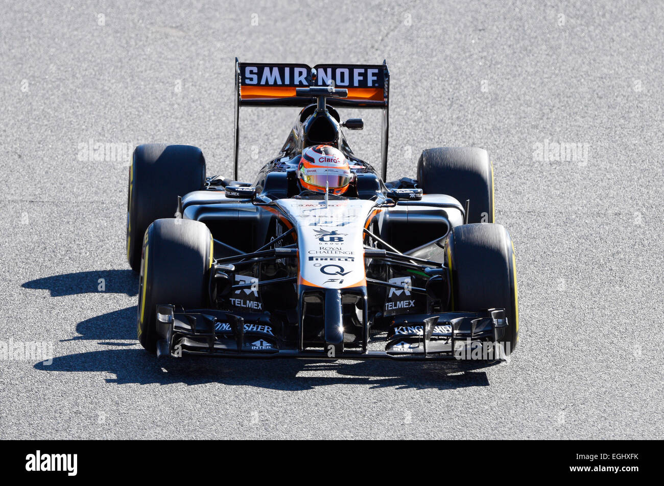 Circuit de Catalunya Montmelo in der Nähe von Barcelona, Spanien 19.-22.2.15, Formel 1 Tests--Nico HŸlkenberg (Hülkenberg), Force India VJM08 Stockfoto