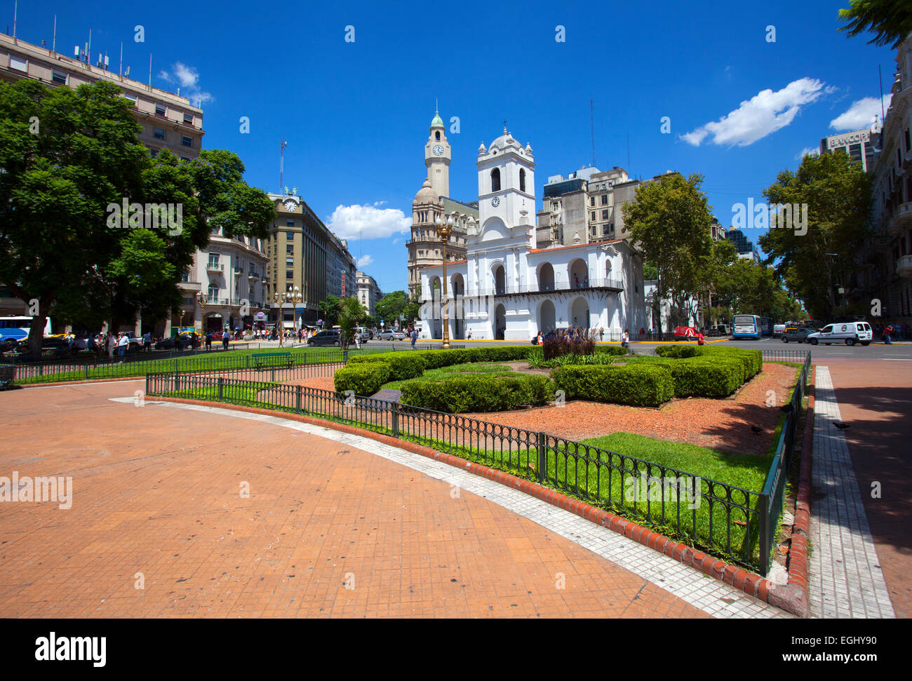 Das Cabildo Museum an der "Plaza de Mayo". Buenos Aires, Argentinien. Stockfoto