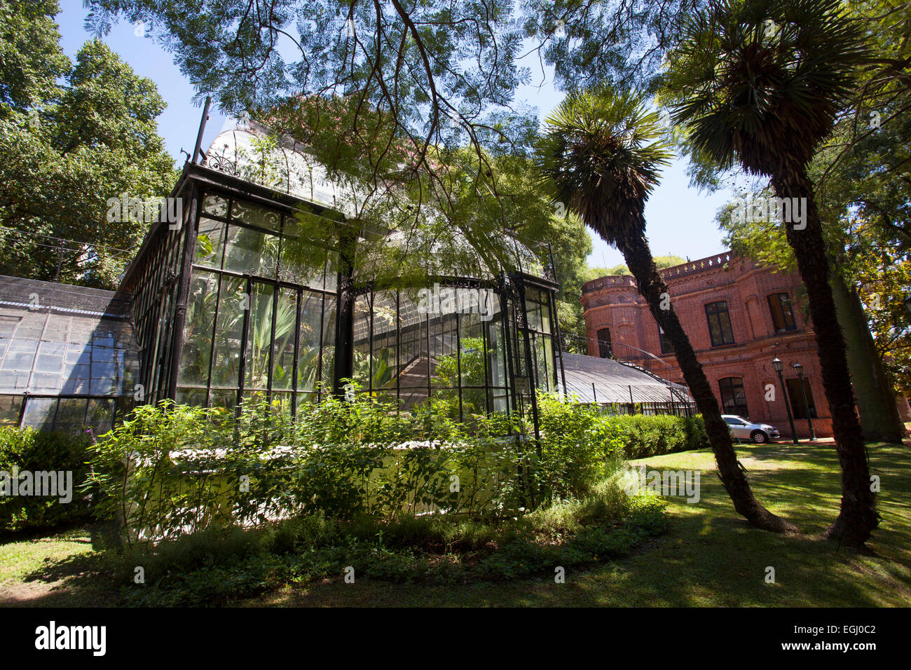 Gewächshaus des Botanischen Gartens '' Carlos Thays''. Palermo, Buenos Aires, Argentinien. Stockfoto