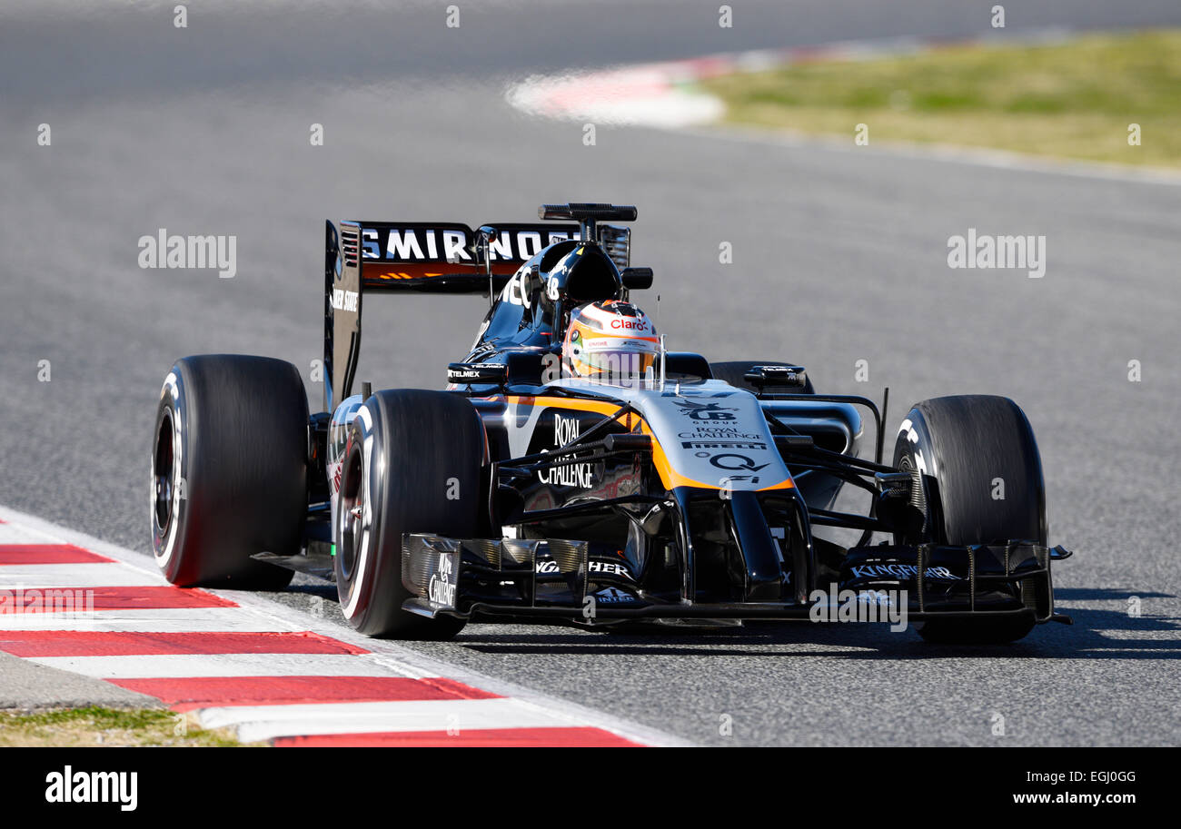Circuit de Catalunya Montmelo in der Nähe von Barcelona, Spanien 19.-22.2.15, Formel 1 Tests--Nico HŸlkenberg (Hülkenberg), Force India VJM08 Stockfoto