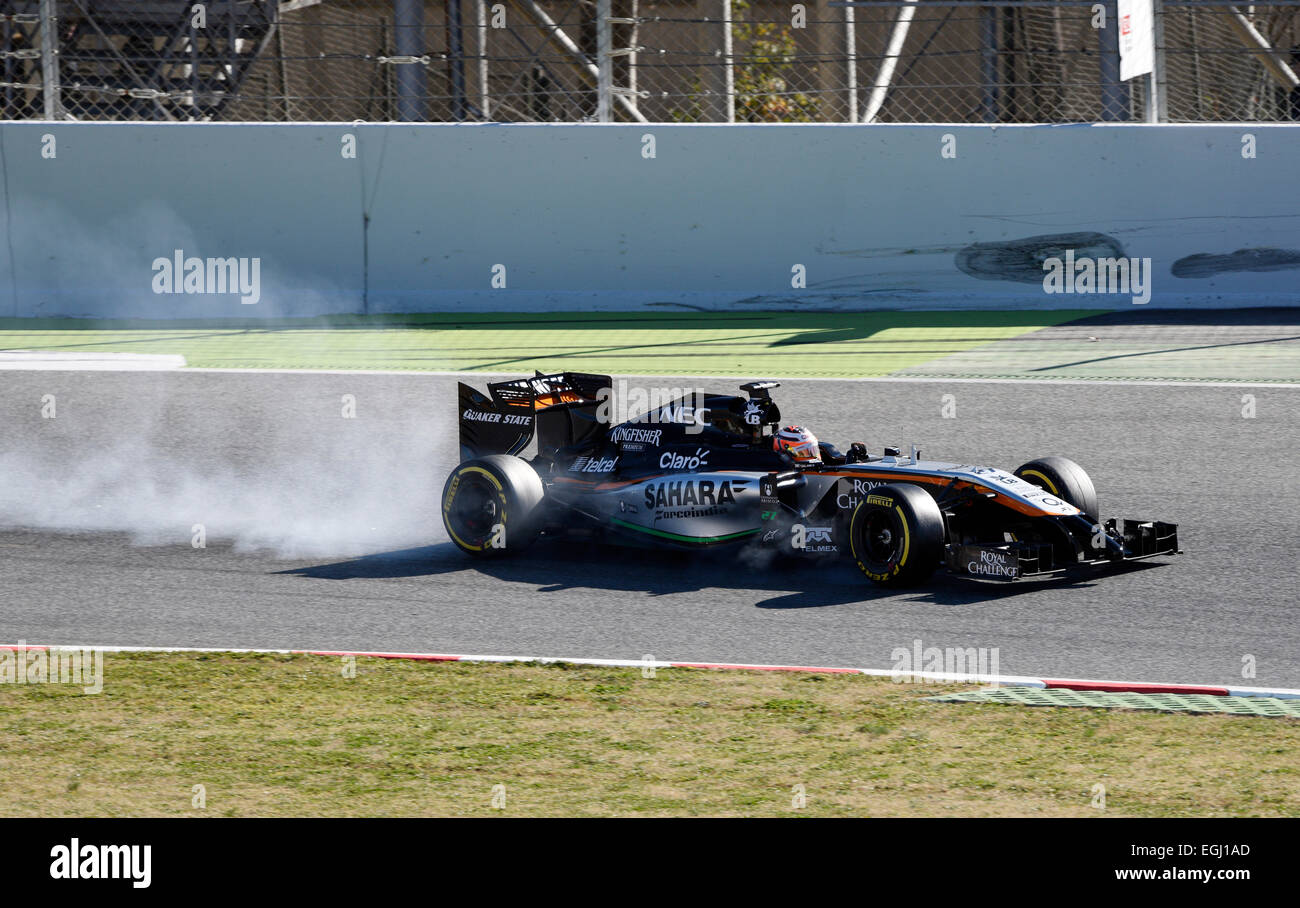 Circuit de Catalunya Montmelo in der Nähe von Barcelona, Spanien 19.-22.2.15, Formel 1 Tests--Nico HŸlkenberg (Hülkenberg), Force India VJM08 Stockfoto