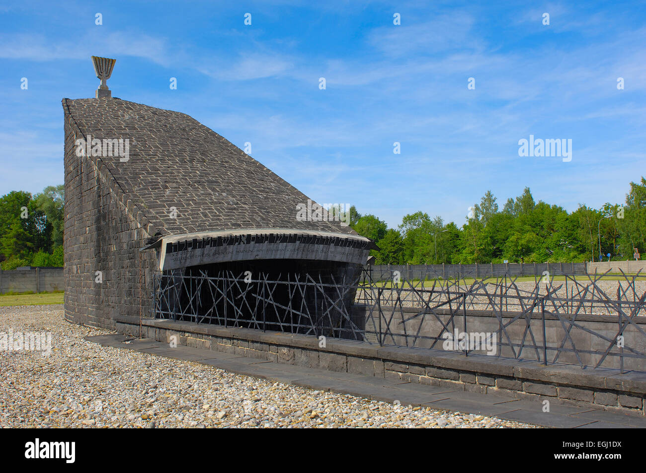 Dachau, KZ, Gedenkstätte, jüdische Mahnmal, Bayern, Deutschland, Europa. Stockfoto