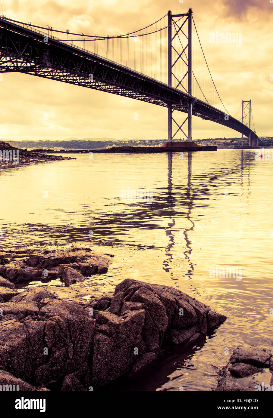 Forth Road Bridge. North Queensferry. Firth of Forth. Schottland, Vereinigtes Königreich. Stockfoto