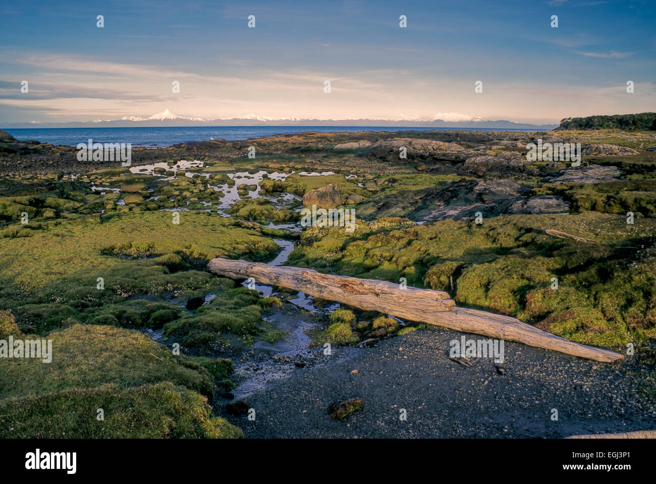 Malerische Landschaft über dem Nationalpark Chiloé Stockfoto