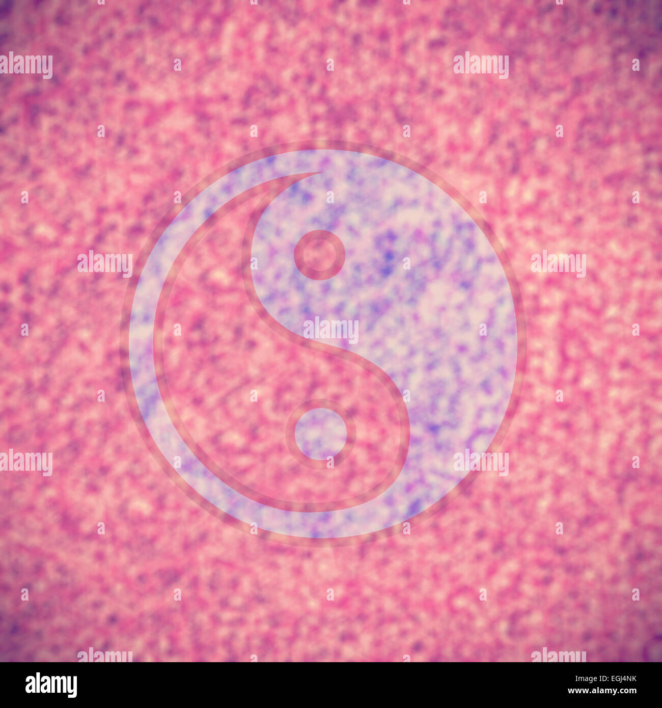 Retro Vintage Yin Yang Symbol Hintergrund. Stockfoto