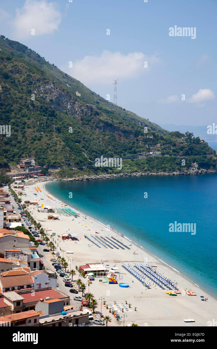 Strand, Scilla Dorf, Provinz Reggio Calabria, Kalabrien, Italien, Europa Stockfoto