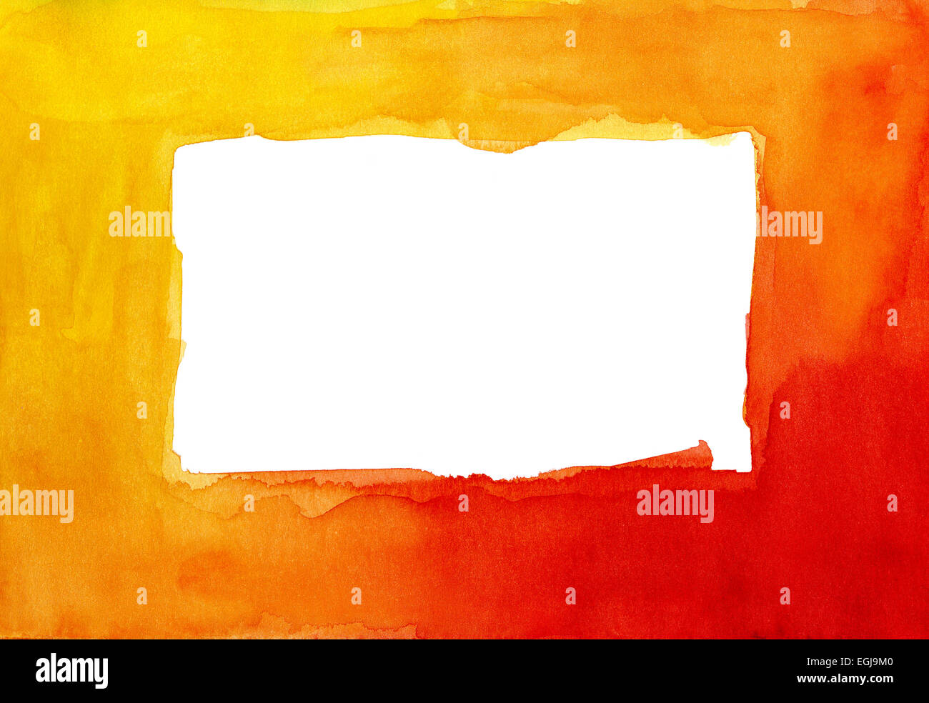 Rote und gelbe Aquarell frame Stockfoto