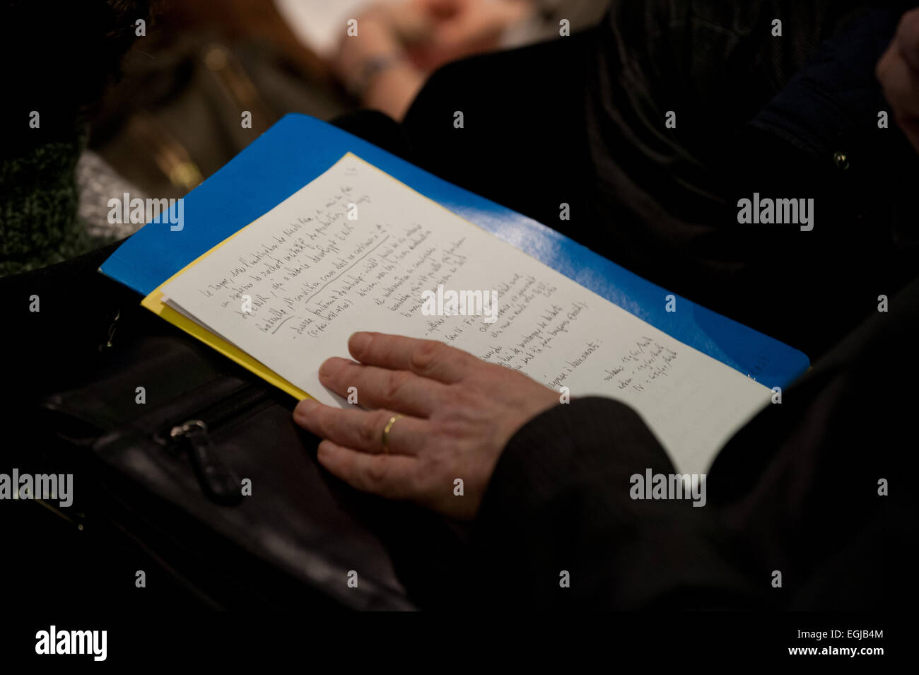 Paris, Frankreich. 24. Februar 2015. Konferenz "Fukushima Atomunfall - vier Jahre später", Green Cross Paris, Frankreich. Bildnachweis: Ania Freindorf/Alamy Live-Nachrichten Stockfoto