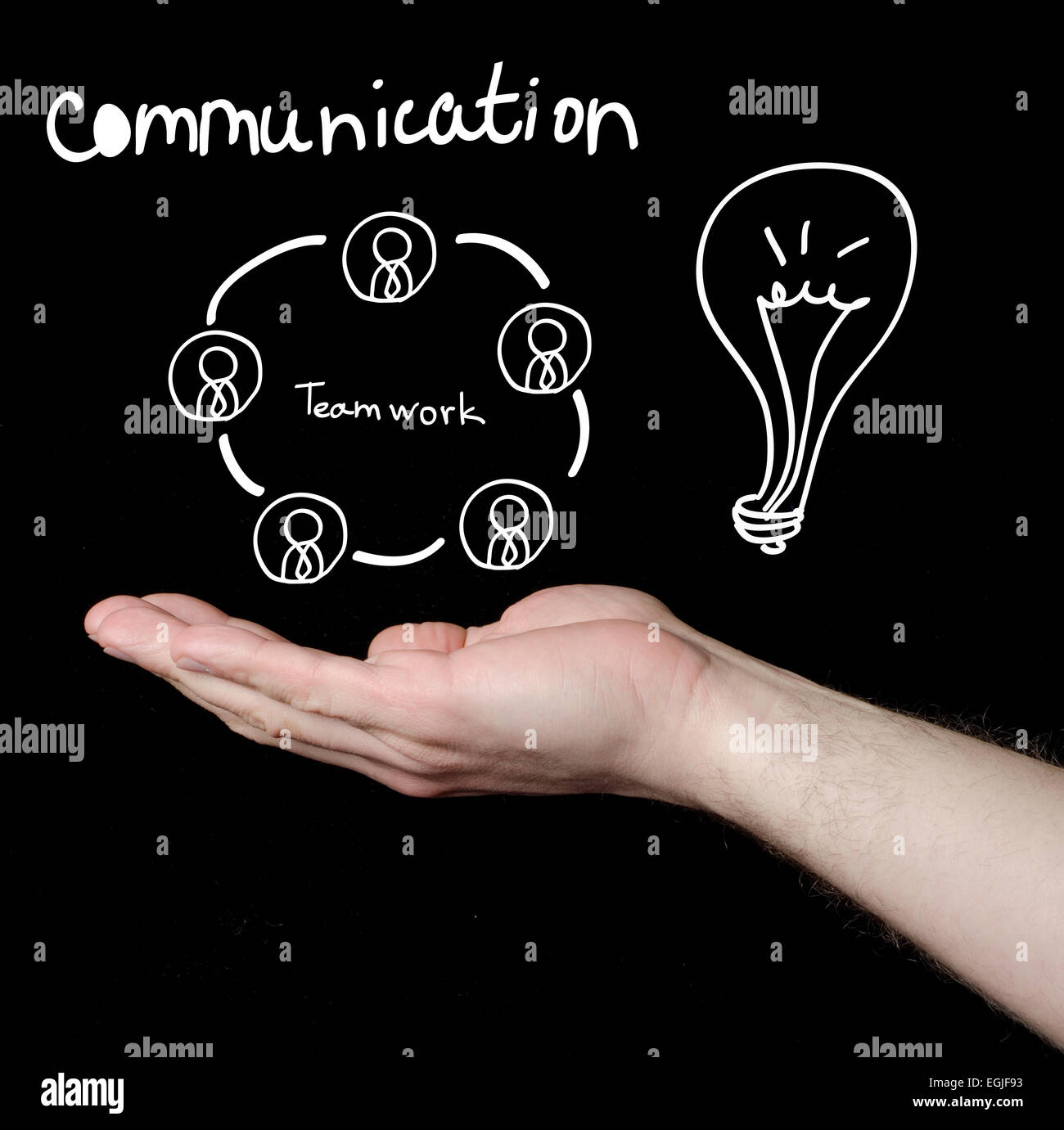 Business Hand hält Teamwork Konzept Stockfoto